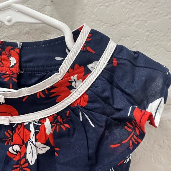 Janie and Jack Red, White, & Blue Floral Shirt - Picture 2 of 8